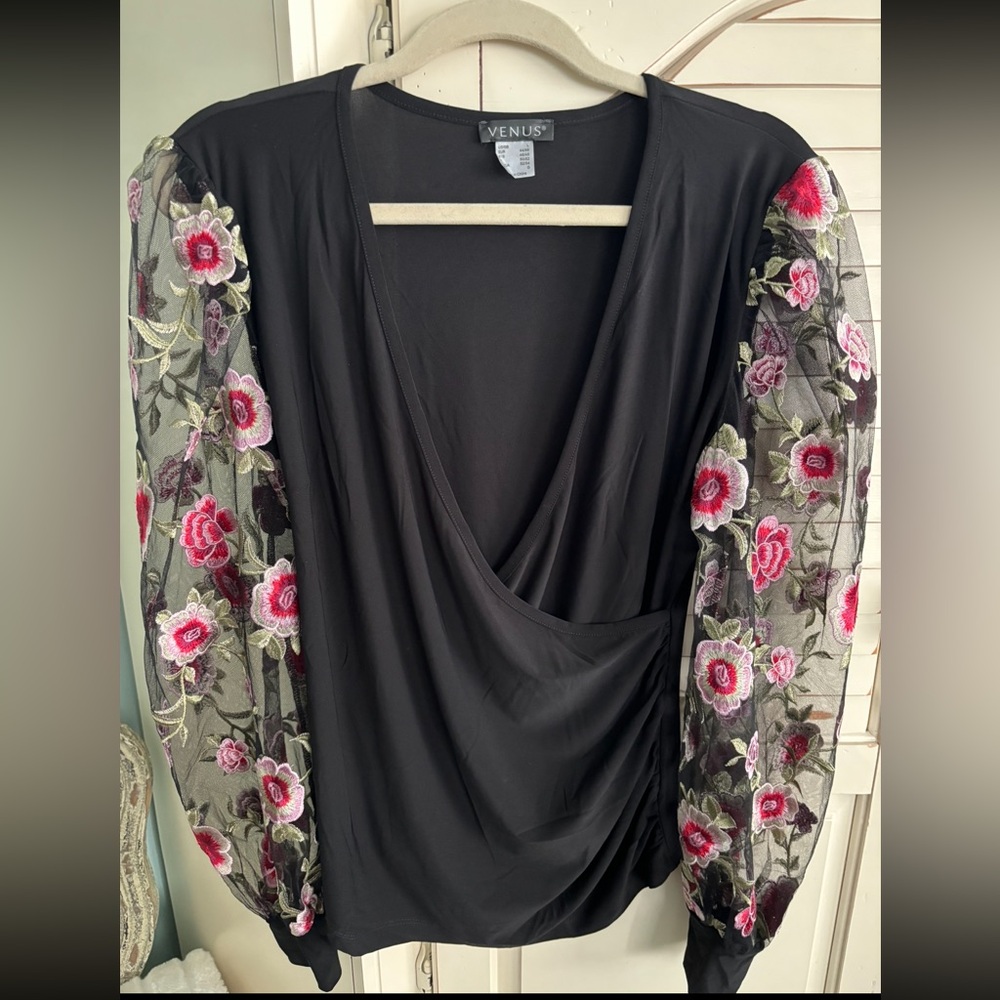Venus Embroided Sleeve Top.